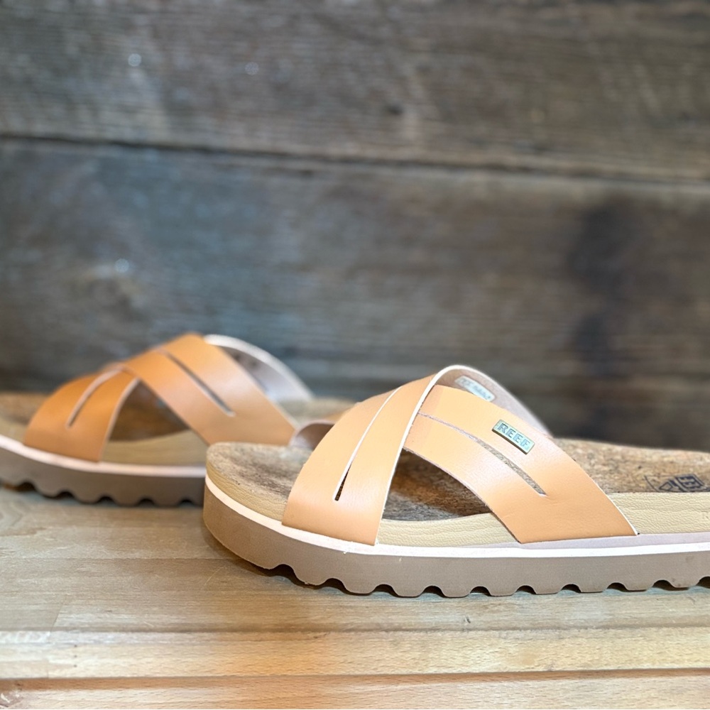 Reef Tan Slide Sandals